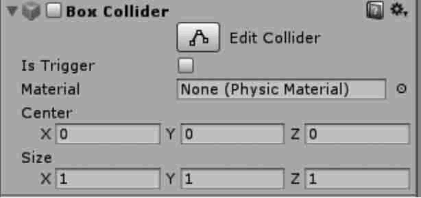 Box Collider参数设置