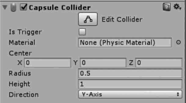 Capsule Collider参数设置